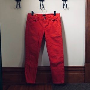 J. Crew cropped coral toothpick skinny